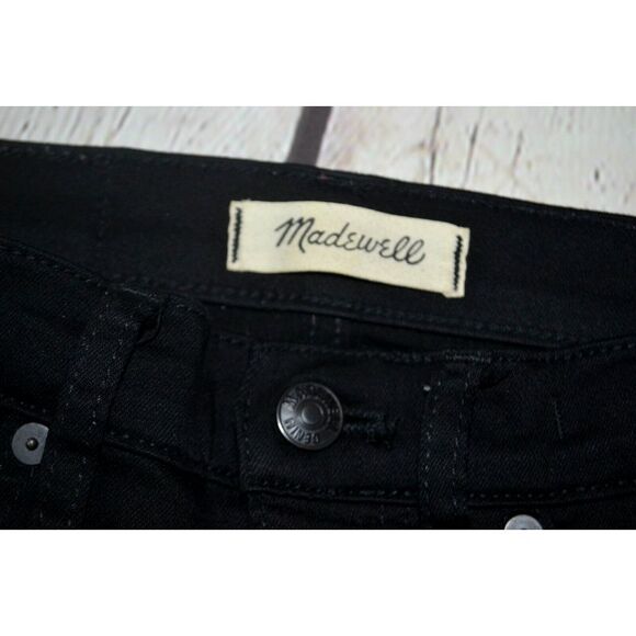 MADEWELL Women's 9" High Rise Skinny Jeans SIZE 24 Black Wash Raw Hem - Picture 7 of 8